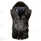 Viking Old Warrior Geometry SED-0567 Zip Sleeveless Hoodie