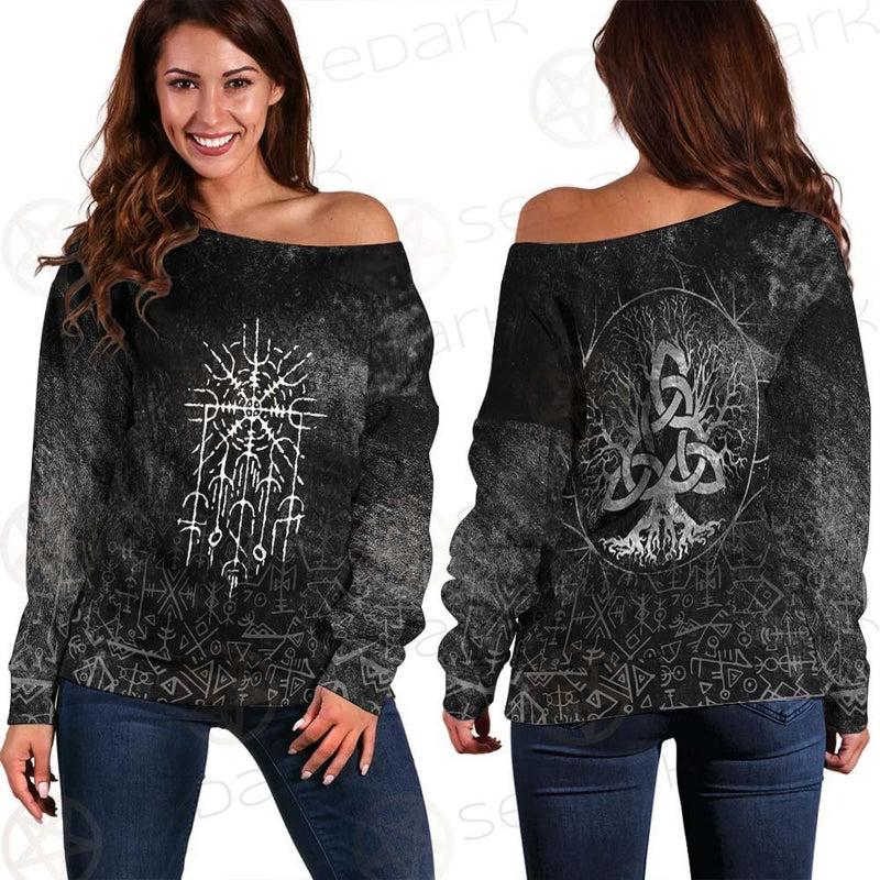 Viking Celtic Tree Of Life SED-0568 Off Shoulder Sweaters