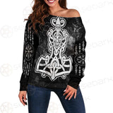 Viking Thor Hammer SED-0569 Off Shoulder Sweaters