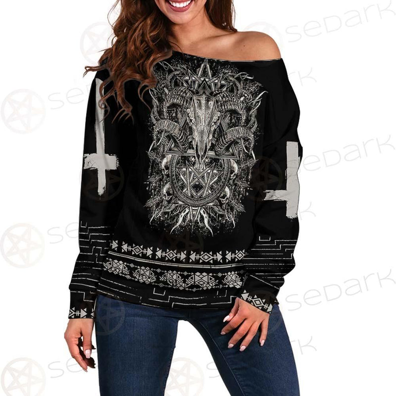 Satan The Dark Side SED-0570 Off Shoulder Sweaters