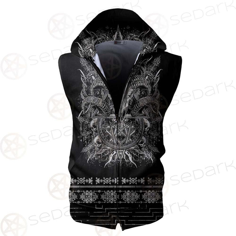 Satan The Dark Side SED-0570 Zip Sleeveless Hoodie