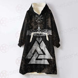 Viking Warrior And Vegvisir SED-0573 Oversized Sherpa Blanket Hoodie