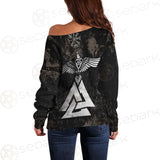 Viking Warrior And Vegvisir SED-0573 Off Shoulder Sweaters