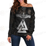 Viking Warrior And Vegvisir SED-0573 Off Shoulder Sweaters