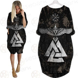 Viking Warrior And Vegvisir SED-0573 Batwing Pocket Dress