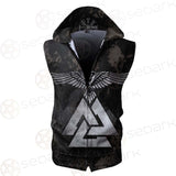 Viking Warrior And Vegvisir SED-0573 Zip Sleeveless Hoodie