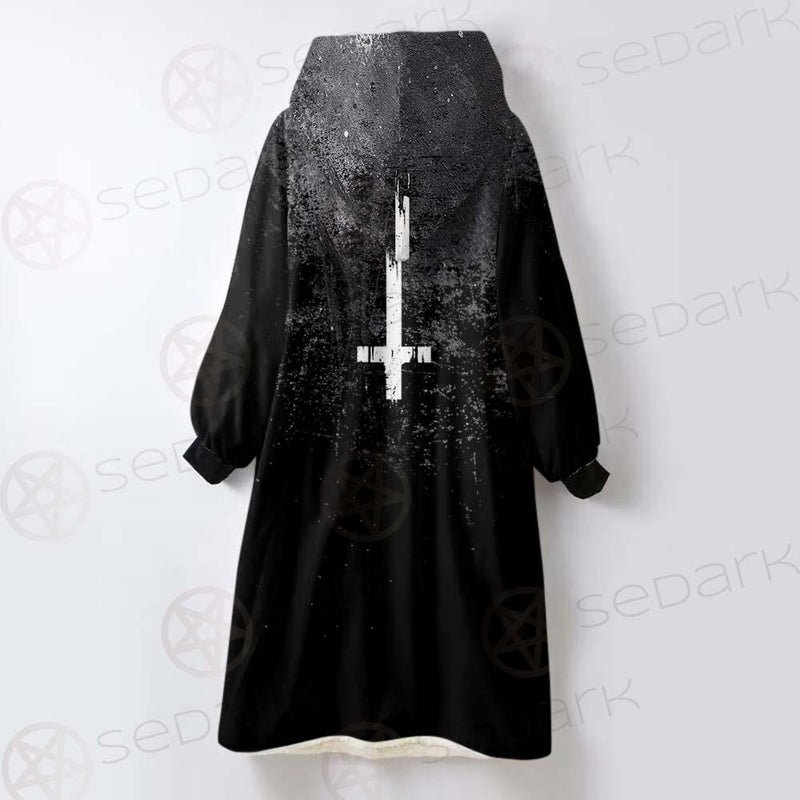 Cross Inverted Satanic SED-0575 Oversized Sherpa Blanket Hoodie