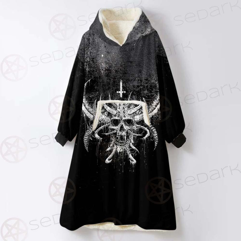 Cross Inverted Satanic SED-0575 Oversized Sherpa Blanket Hoodie