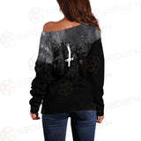 Cross Inverted Satanic SED-0575 Off Shoulder Sweaters