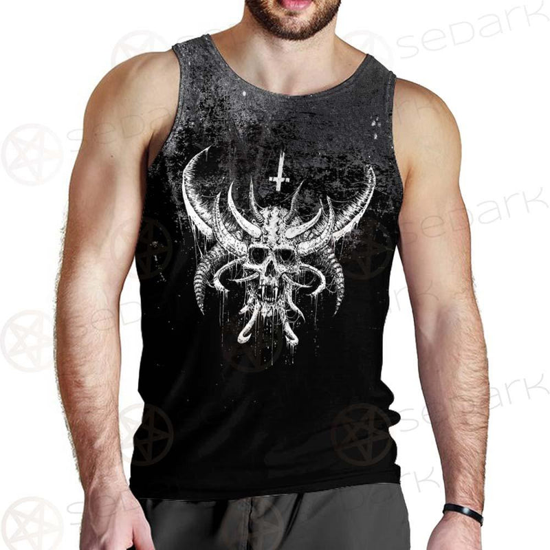 Cross Inverted Satanic SED-0575 Men Tank-tops