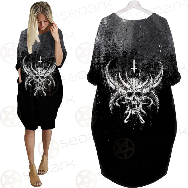 Cross Inverted Satanic SED-0575 Batwing Pocket Dress