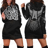 Viking Wolf Valknut SED-0578 Hoodie Dress