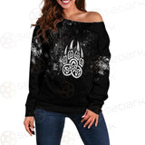 Viking Wolf Valknut SED-0578 Off Shoulder Sweaters