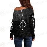 Viking Symbol Footmark SED-0579 Off Shoulder Sweaters