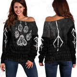 Viking Symbol Footmark SED-0579 Off Shoulder Sweaters