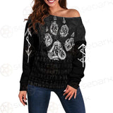 Viking Symbol Footmark SED-0579 Off Shoulder Sweaters