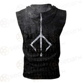 Viking Symbol Footmark SED-0579 Zip Sleeveless Hoodie