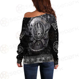 Valknut Viking Symbol SED-0580 Off Shoulder Sweaters