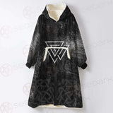 Viking Pattern Symbols SED-0581 Oversized Sherpa Blanket Hoodie