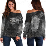 Viking Pattern Symbols SED-0581 Off Shoulder Sweaters