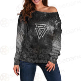 Viking Pattern Symbols SED-0581 Off Shoulder Sweaters