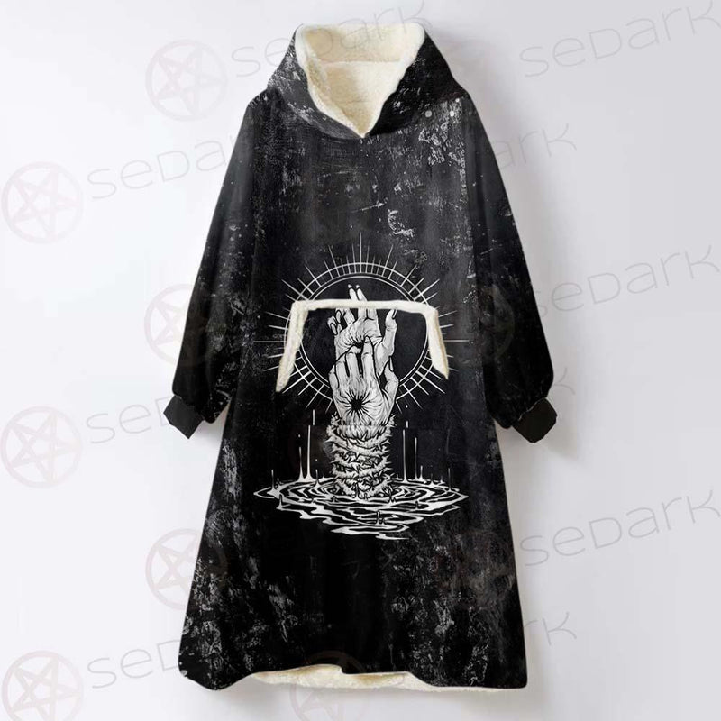 Satanic With Skulls SED-0582 Oversized Sherpa Blanket Hoodie