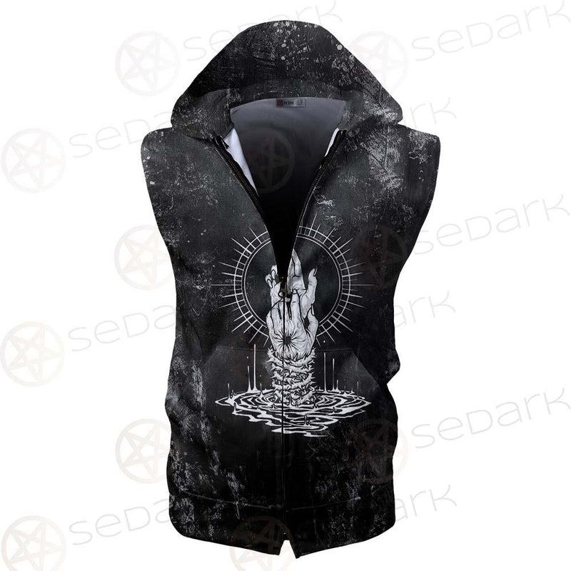 Satanic With Skulls SED-0582 Zip Sleeveless Hoodie