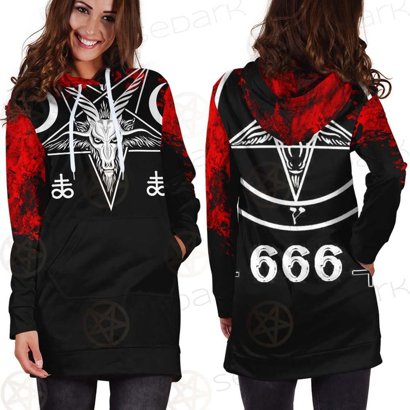 Satanic 666 Black And Red SED-0583 Hoodie Dress