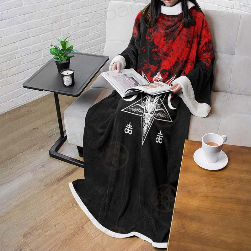 Satanic 666 Black And Red SED-0583 Sleeved Blanket