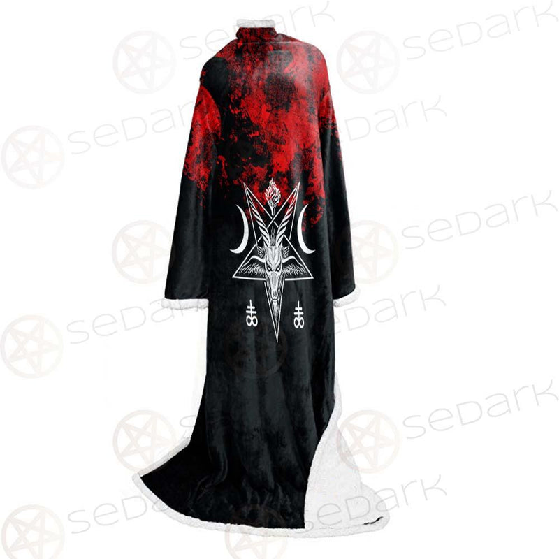 Satanic 666 Black And Red SED-0583 Sleeved Blanket