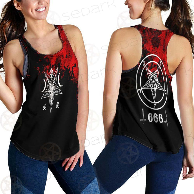 Satanic 666 Black And Red SED-0583 Women Tank Top
