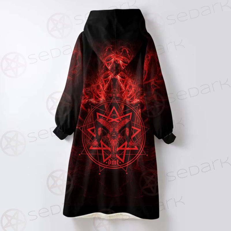 Satanic Burning Fire Flame SED-0585 Oversized Sherpa Blanket Hoodie