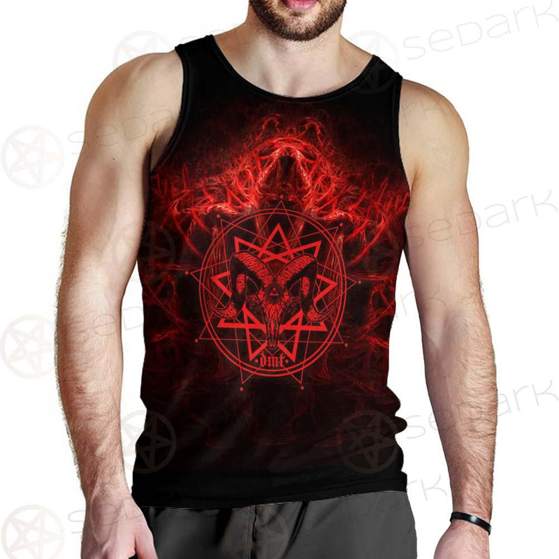 Satanic Burning Fire Flame SED-0585 Men Tank-tops