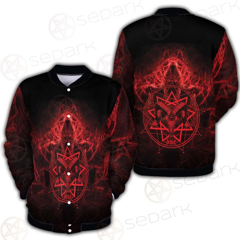 Satanic Burning Fire Flame SED-0585 Button Jacket