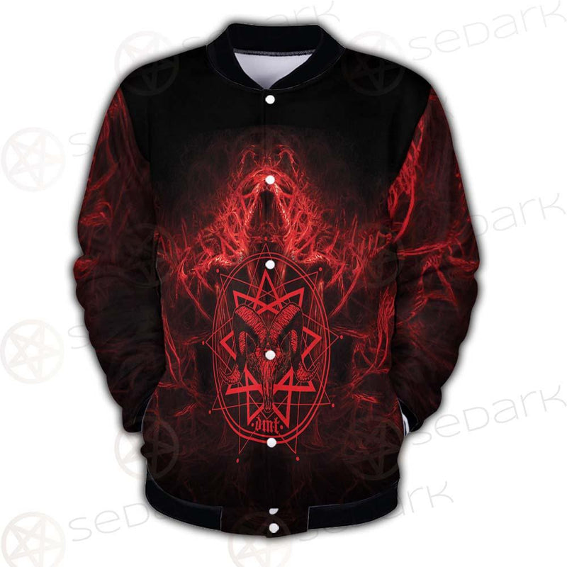 Satanic Burning Fire Flame SED-0585 Button Jacket