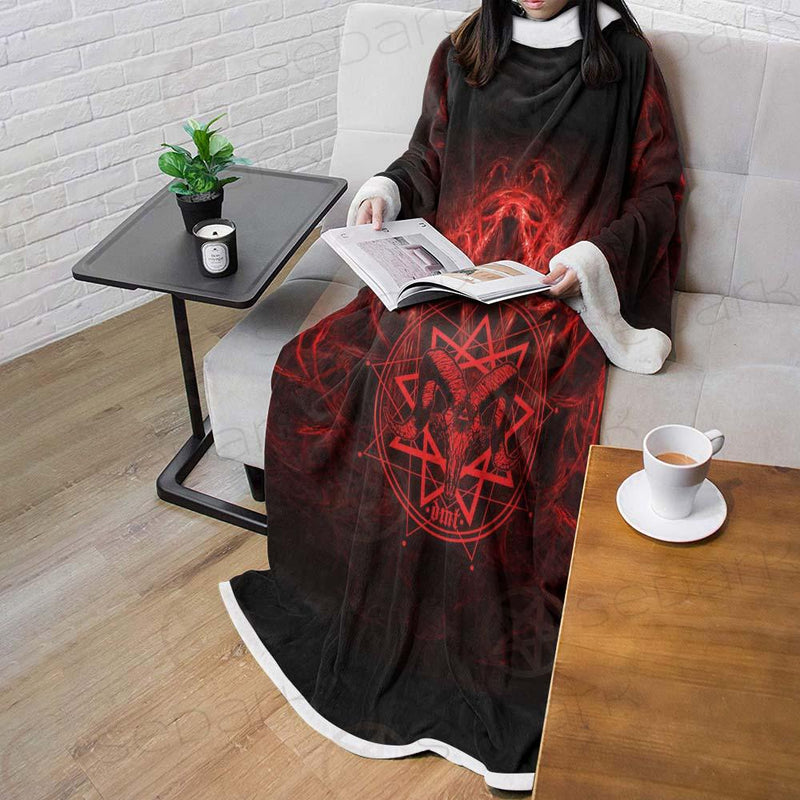 Satanic Burning Fire Flame SED-0585 Sleeved Blanket