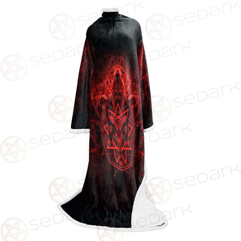 Satanic Burning Fire Flame SED-0585 Sleeved Blanket
