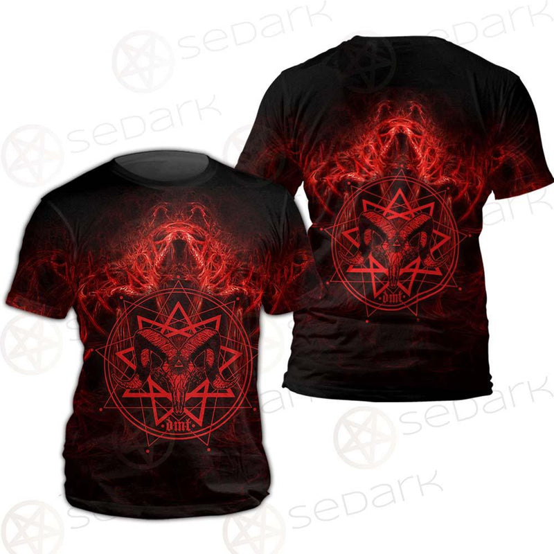 Satanic Burning Fire Flame SED-0585 Unisex T-shirt