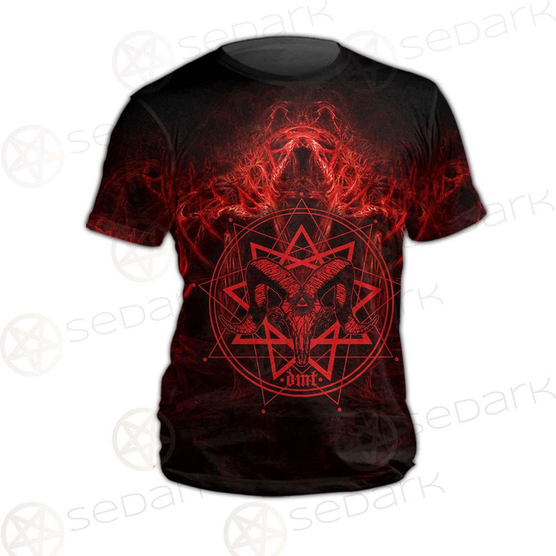 Satanic Burning Fire Flame SED-0585 Unisex T-shirt