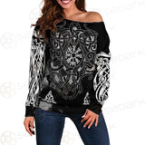 Viking Cross Stitch Pattern SED-0586 Off Shoulder Sweaters