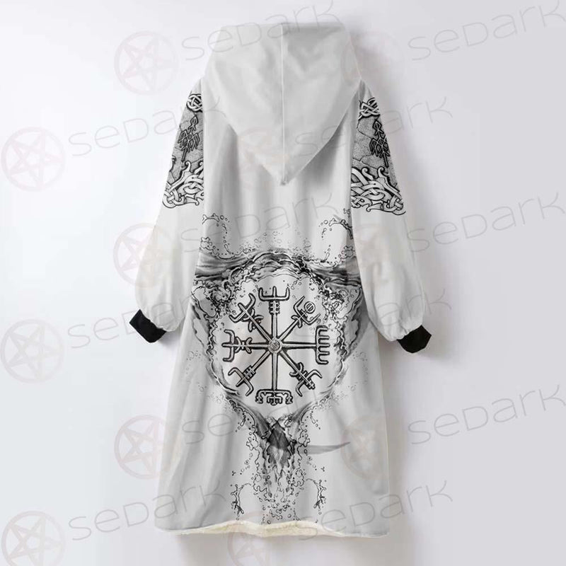 Viking Protection Rune Pattern SED-0587 Oversized Sherpa Blanket Hoodie