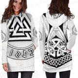 Viking Valknut With Runes SED-0588 Hoodie Dress