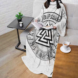 Viking Valknut With Runes SED-0588 Sleeved Blanket