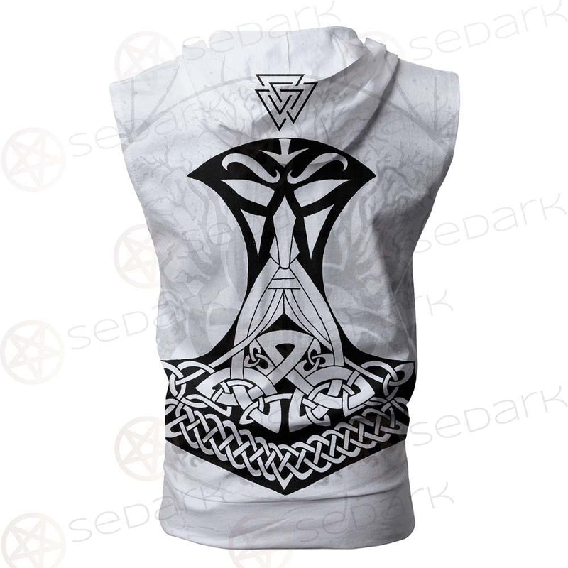 Viking Valknut With Runes SED-0588 Zip Sleeveless Hoodie