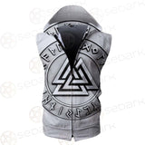 Viking Valknut With Runes SED-0588 Zip Sleeveless Hoodie