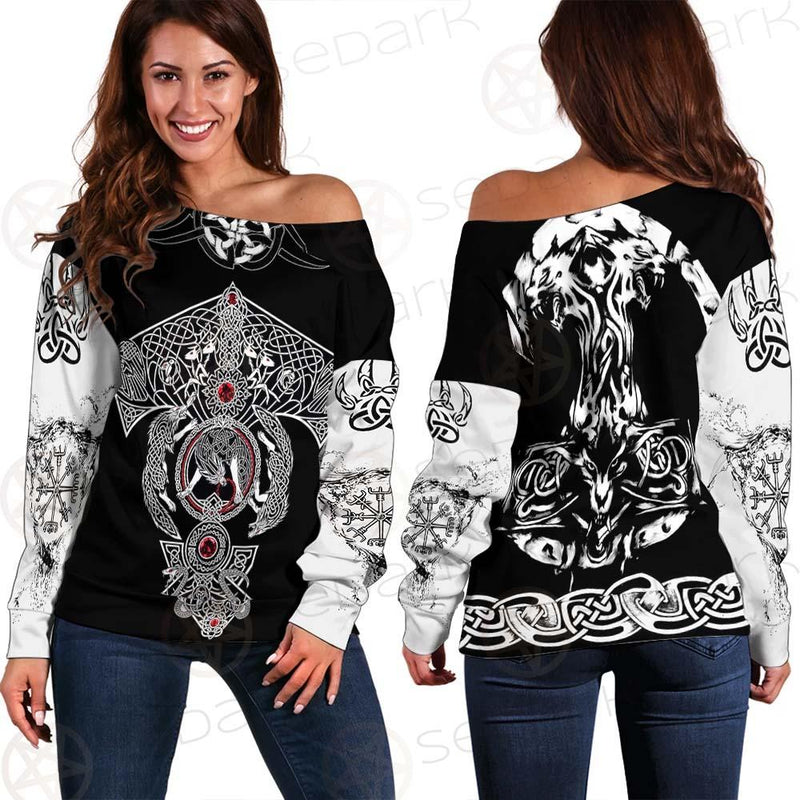 Thor Hammer Viking SED-0589 Off Shoulder Sweaters