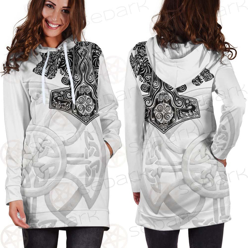 Mjolnir Pattern Viking SED-0592 Hoodie Dress