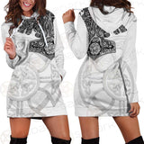 Mjolnir Pattern Viking SED-0592 Hoodie Dress