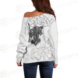 Mjolnir Pattern Viking SED-0592 Off Shoulder Sweaters