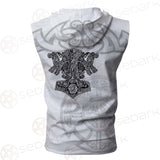 Mjolnir Pattern Viking SED-0592 Zip Sleeveless Hoodie